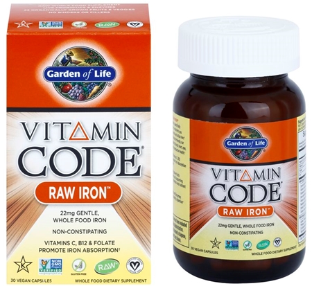 Garden of Life Vitamin Code RAW Iron kapsle pro podporu krvetvorby
