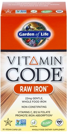 Garden of Life Vitamin Code RAW Iron kapsle pro podporu krvetvorby