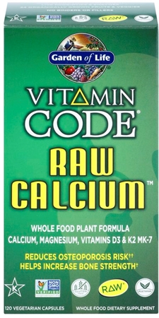 Garden of Life Vitamin Code RAW Calcium kapsle pro podporu zdraví kostí, kloubů a zubů