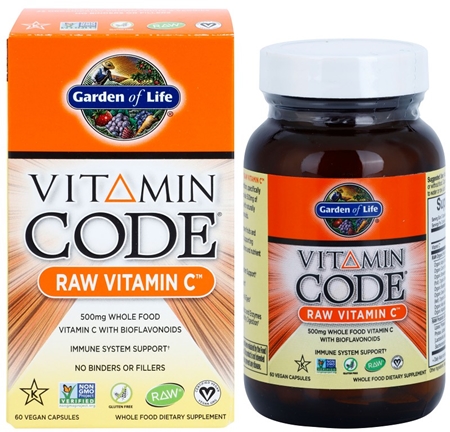 Garden of Life Vitamin Code RAW Vitamin C kapsułki dla wsparcia układu odpornościowego, pięknej skóry i paznokci