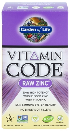 Garden of Life Vitamin Code RAW Zinc kapsułki dla wzmocnienia układu odpornościowego i zębów oraz na piękne włosy, paznokcie i skórę