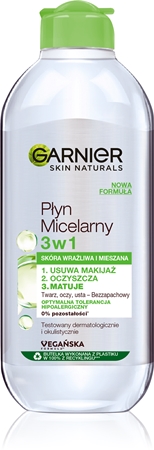 Garnier Skin Naturals Płyn Micelarny 3w1 micelarna woda do skóry mieszanej i wrażliwej