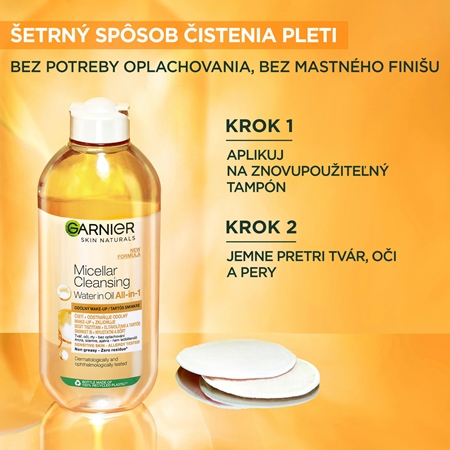 Garnier Skin Naturals dvojfázová micelárna voda 3v1