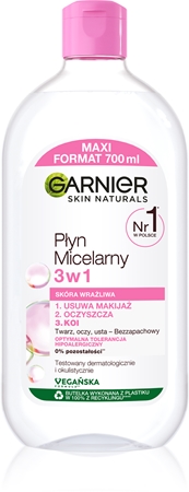 Garnier Skin Naturals Płyn Micelarny 3w1 woda micelarna dla cery wrażliwej