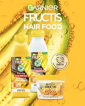 Garnier Fructis Banana Hair Food tápláló hajpakolás száraz hajra