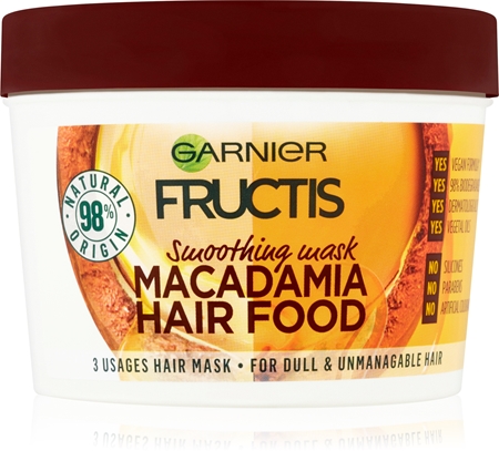 Garnier Fructis Macadamia Hair Food maseczka wygładzająca do włosów nieposłusznych