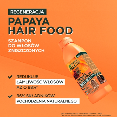 Garnier Fructis Papaya Hair Food szampon regenerujący do włosów zniszczonych