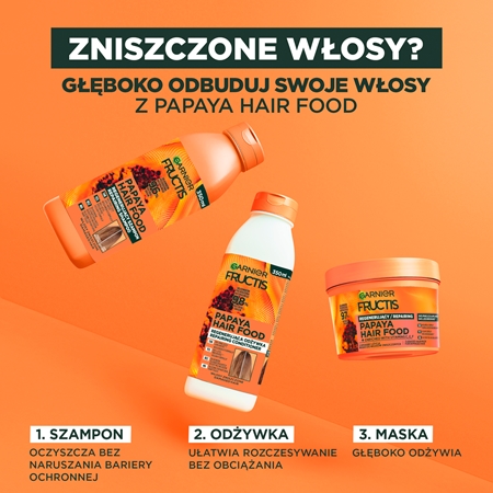 Garnier Fructis Papaya Hair Food szampon regenerujący do włosów zniszczonych