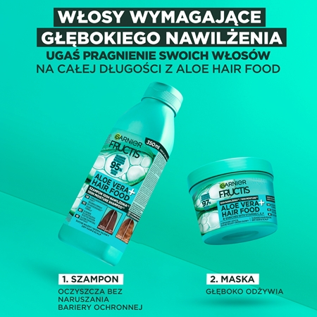 Garnier Fructis Aloe Vera Hair Food szampon nawilżający do włosów normalnych i suchych