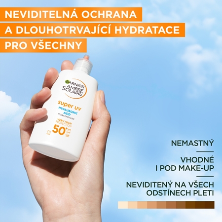 Garnier Ambre Solaire Super UV Hyaluronic Acid lehký ochranný fluid s hydratačním účinkem