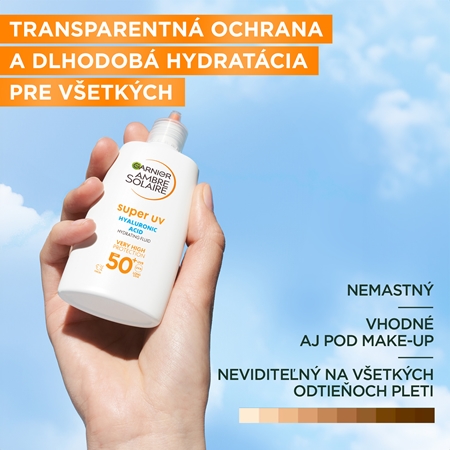 Garnier Ambre Solaire Super UV Hyaluronic Acid ľahký ochranný fluid s hydratačným účinkom