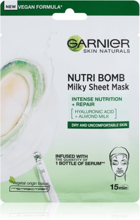 Garnier Skin Naturals Nutri Bomb masque nourrissant en tissu pour peaux sèches
