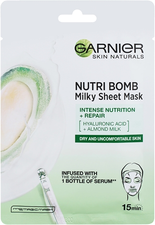 Garnier Skin Active Nutri Bomb maschera viso nutriente in tessuto per pelli secche
