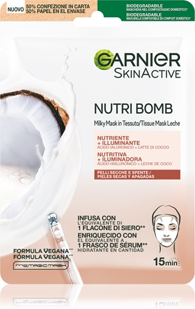 Garnier Textil Masks Nutri Bomb Máscara em folha com efeito nutritivo