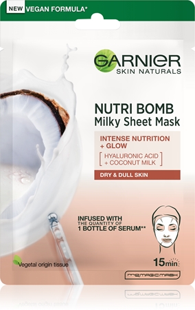Garnier Textil Masks Nutri Bomb mască textilă nutritivă