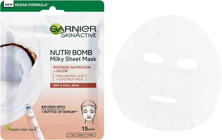 Garnier Textil Masks Nutri Bomb Máscara em folha com efeito nutritivo