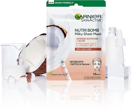 Garnier Textil Masks Nutri Bomb Máscara em folha com efeito nutritivo