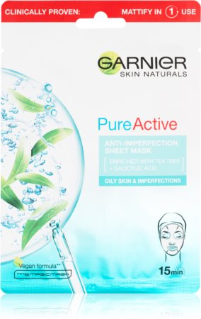 Garnier Skin Naturals Pure Active máscara em película com efeito de limpeza