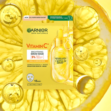 Garnier Skin Active Vitamina C maschera in tessuto illuminante e idratante con vitamina C