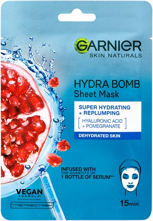 Garnier Textil Masks зволожувальнакосметична марлева маска з гіалуроновою кислотою