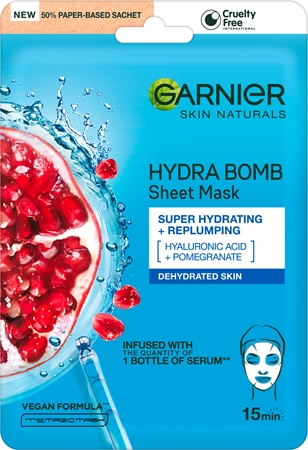 Garnier Textil Masks maska nawilżająca w płacie z kwasem hialuronowym