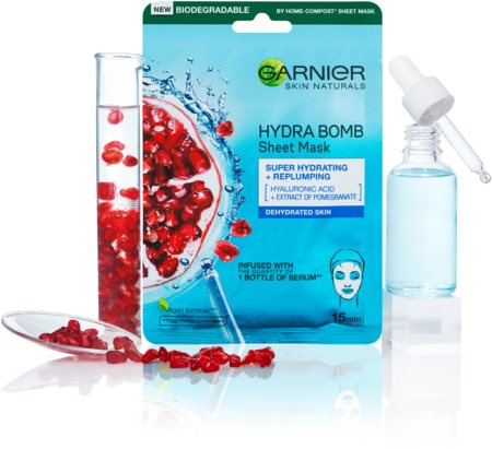 Garnier Skin Naturals Moisture+Aqua Bomb moisturising face sheet mask with hyaluronic acid