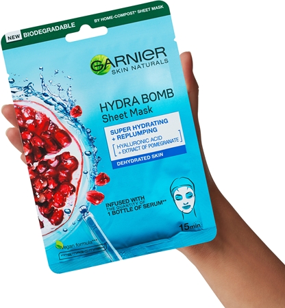 Garnier Skin Naturals Hydra Bomb Máscara em folha com efeito hidratante