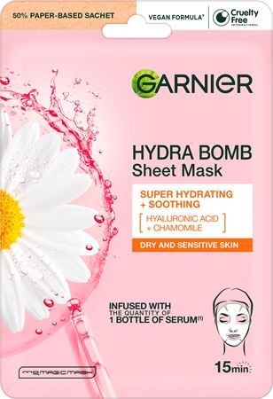 Garnier Textil Masks Hydra Bomb maska łagodząca w płacie