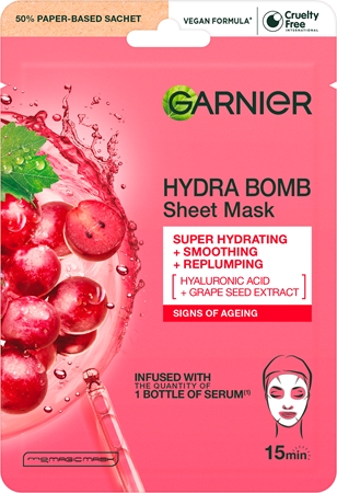 Garnier Textil Masks Hydra Bomb maska nawilżająca w płacie