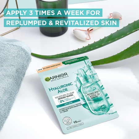 Garnier Textil Masks Hyaluronic Aloe hidratáló gézmaszk aloe verával