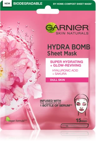 Garnier Skin Naturals Hydra Bomb máscara em folha com efeito iluminador
