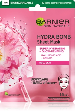 Garnier Skin Naturals Hydra Bomb plátýnková maska s rozjasňujícím účinkem