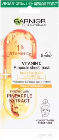 Garnier Skin Naturals Vitamin C máscara em folha com efeito energizante