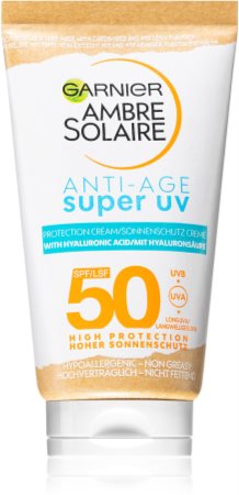 Aktiv Calibre Genbruge Garnier Ambre Solaire Super UV Ansigtssolcreme mod rynker SPF 50 | notino.dk