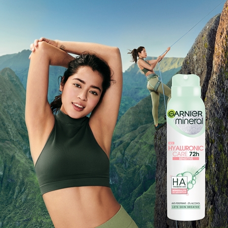 Garnier Mineral Hyaluronic Care antitraspirante spray per pelli sensibili