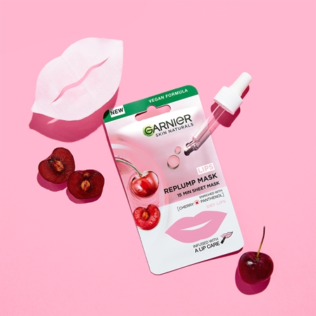 Garnier Replump Mask super vlažilna čistilna tekstilna maska za ustnice