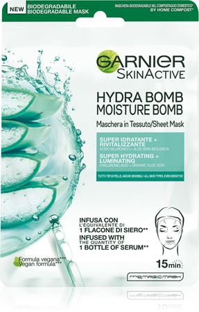 Garnier Skin Active Hydra Bomb mascheraviso idratante in tessuto