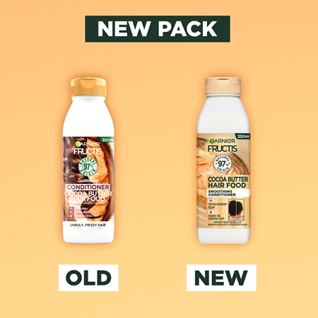 Garnier Fructis Cocoa Butter Hair Food glättender Balsam für unnachgiebige und strapaziertes Haar