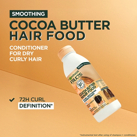 Garnier Fructis Cocoa Butter Hair Food glättender Balsam für unnachgiebige und strapaziertes Haar