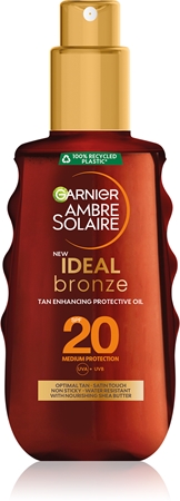 Garnier Ambre Solaire Ideal Bronze ulei pentru îngrijire și bronzare SPF 20