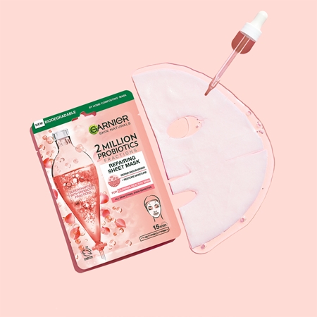 Garnier Skin Naturals máscara facial em folha descartável com probióticos