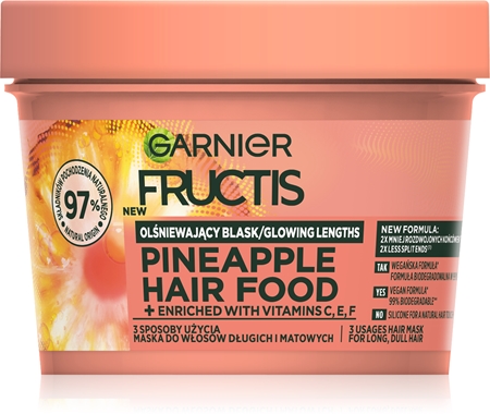 Garnier Fructis Pineapple Hair Food Maske für die Haare für trockene Haarspitzen