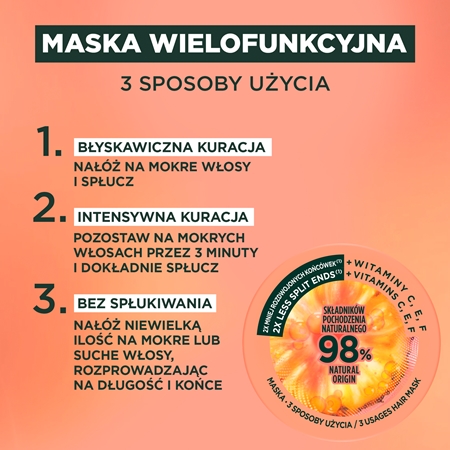 Garnier Fructis Pineapple Hair Food maska do włosów na rozdwojone końcówki włosów