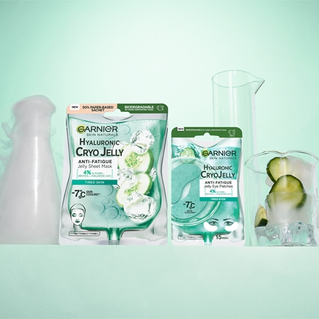 Garnier Textil Masks Cryo Jelly máscara para o contorno dos olhos com ácido hialurónico