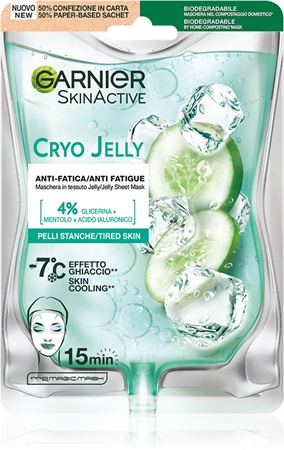 Garnier Textil Masks Cryo Jelly máscara gel hidratante com ácido hialurónico