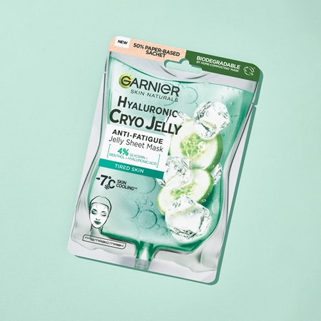 Garnier Textil Masks Cryo Jelly máscara gel hidratante com ácido hialurónico
