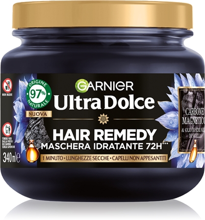 Garnier Ultra Doux Magnetic Charcoal máscara hidratante para couro cabeludo oleoso e pontas secas