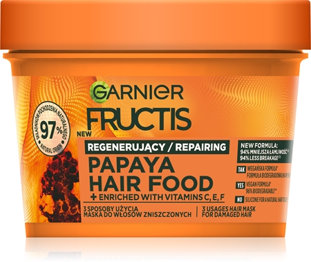 Garnier Fructis Papaya Hair Food uudistava naamio vaurioituneille hiuksille