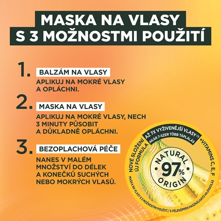 Garnier Fructis Banana Hair Food vyživující maska pro suché vlasy