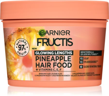 Garnier Fructis Pineapple Hair Food Maske für die Haare für fusselige Haarspitzen